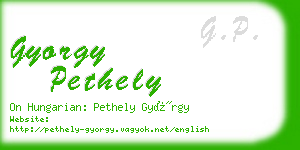 gyorgy pethely business card